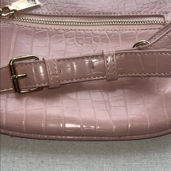 Bebe Pink and Gold Crossbody Bag with Metallic Finish - Picture 9 of 10